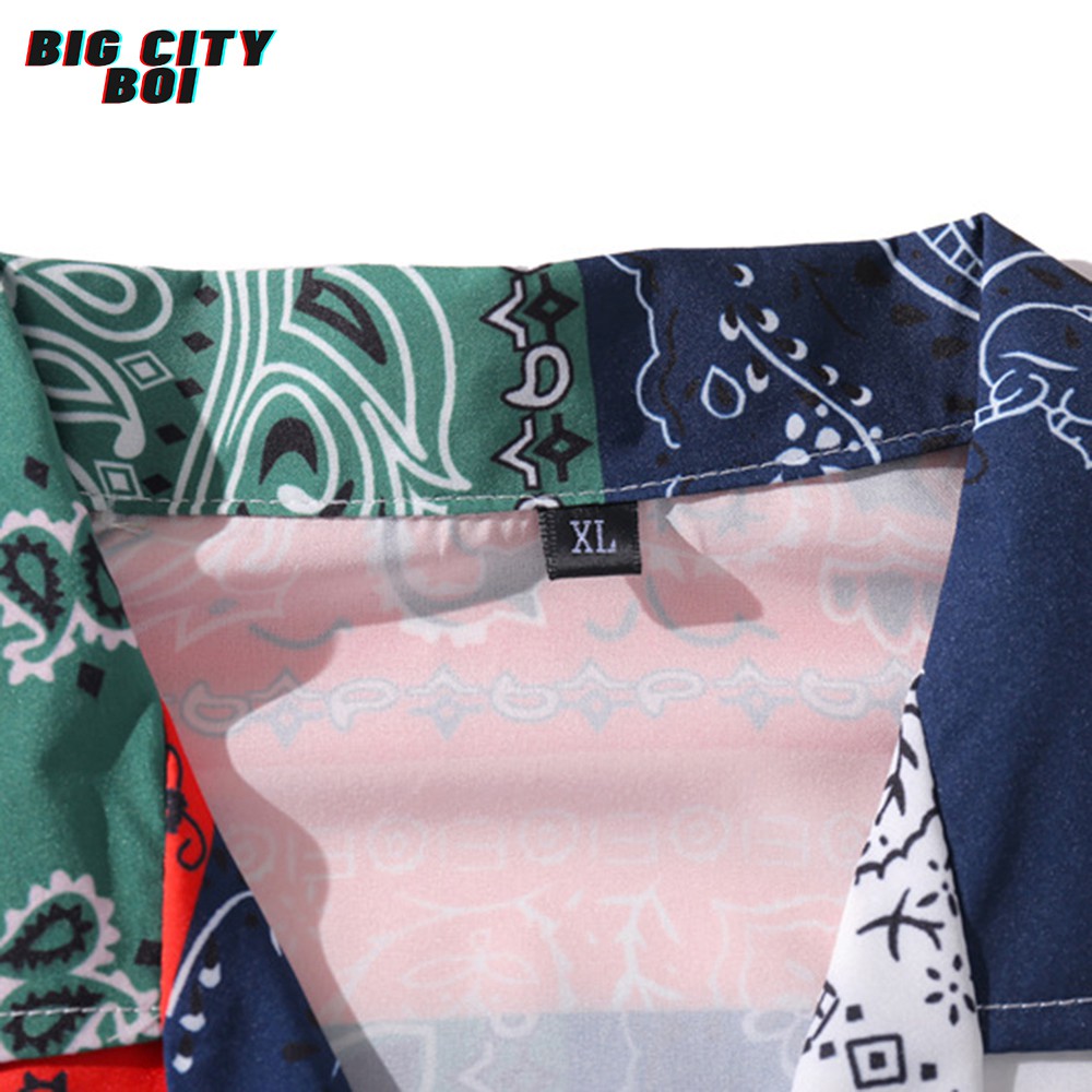 Áo sơ mi nam họa tiết ngắn tay CTB-B02 vải Lụa thoáng mát, thấm hút, không nhăn form vừa, phá cách, độc lạ năng động | BigBuy360 - bigbuy360.vn