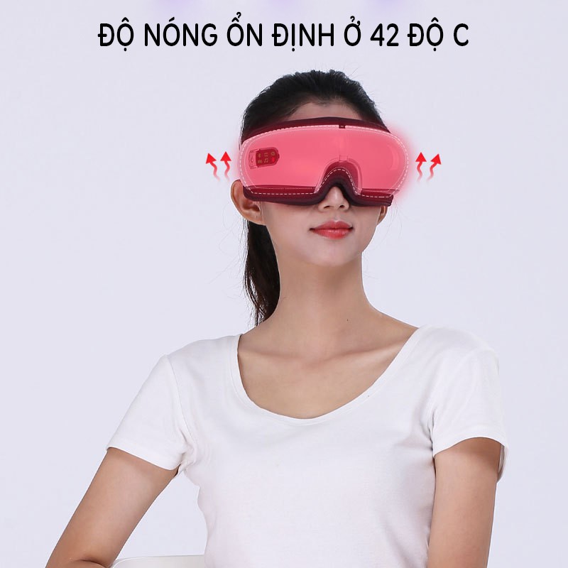 Máy massage mắt Cicico Eye Care Bluetooth kính matxa xoa dịu cơn mỏi mắt áp suất khí sưởi nóng giảm thâm quầng