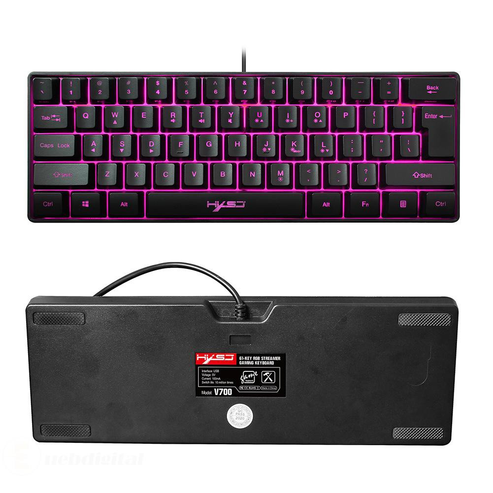 Bàn Phím Chơi Game Có Dây Hxsj V700 61 Phím Rgb Dành Cho Game Thủ