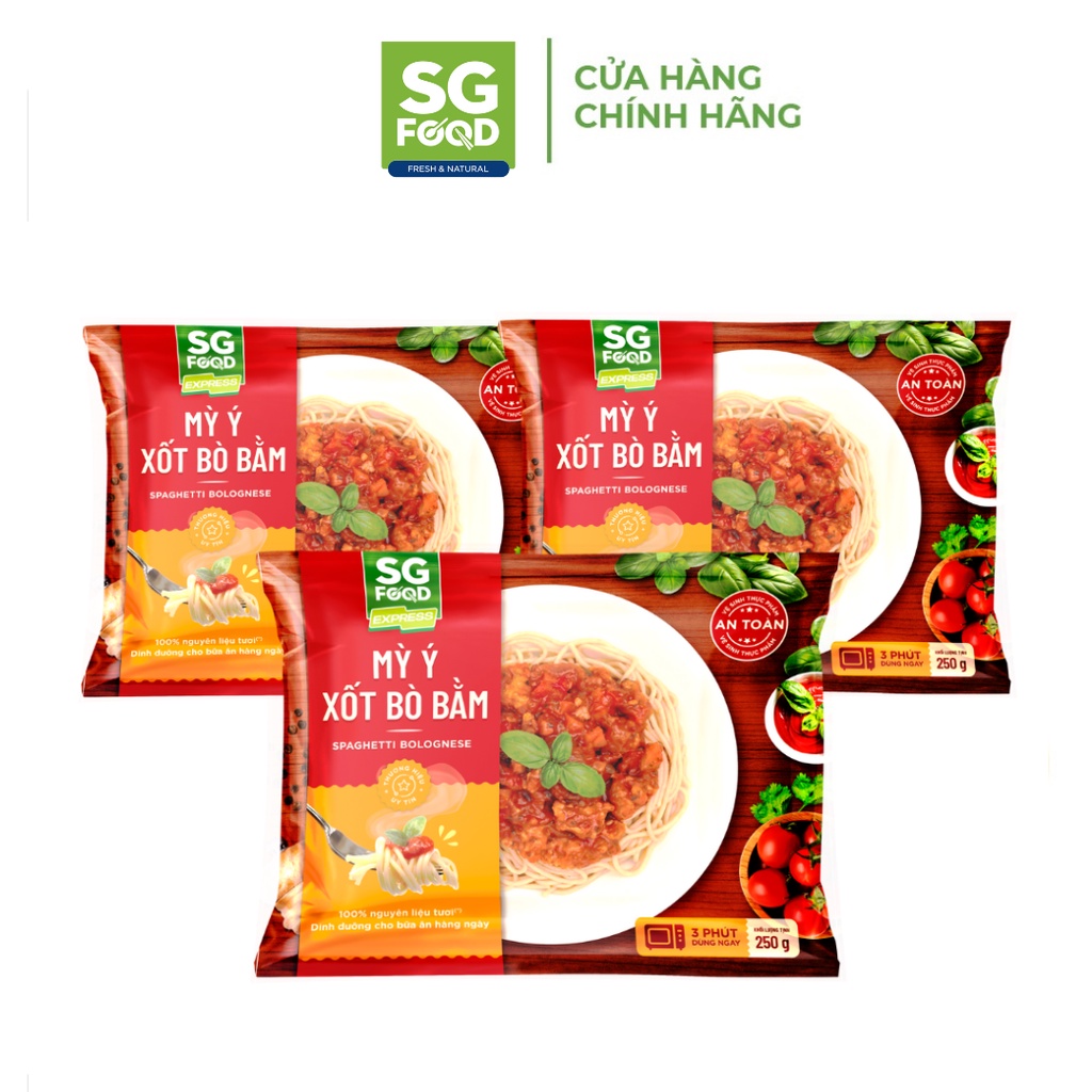 Combo 3 gói Mỳ Ý xốt bò bằm Sài Gòn Food 250g