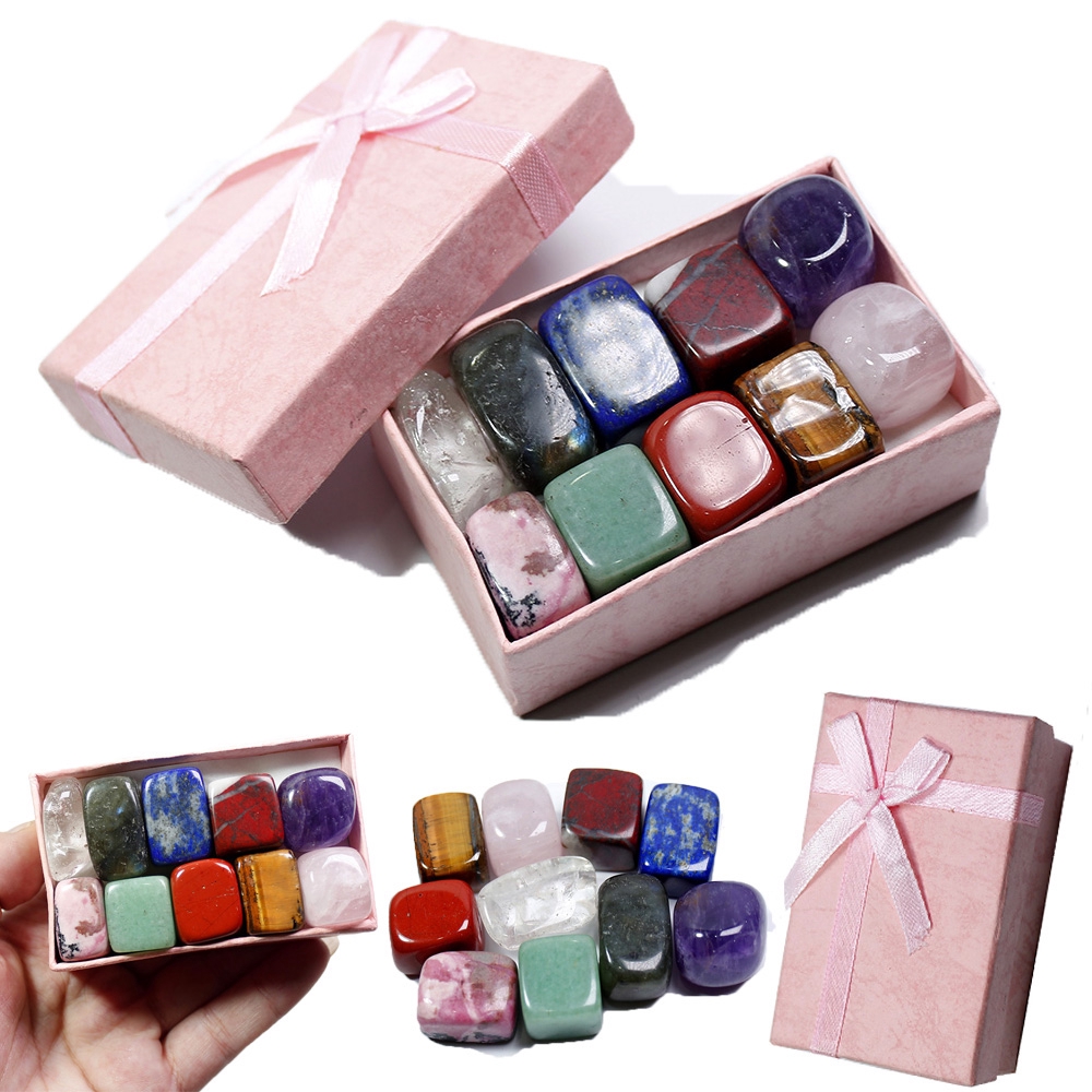 CONOPERY Hộp 10 Viên Đá Khoáng Chất Tự Nhiên Dùng Để Chữa Lành Tâm Linh