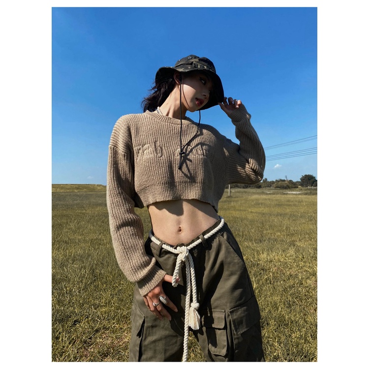 Cocory vn Áo Sweater Tay Dài Cổ Tròn Hoạ Tiết Thêu Thiết Kế Hợp Thời Trang Cho Nữ