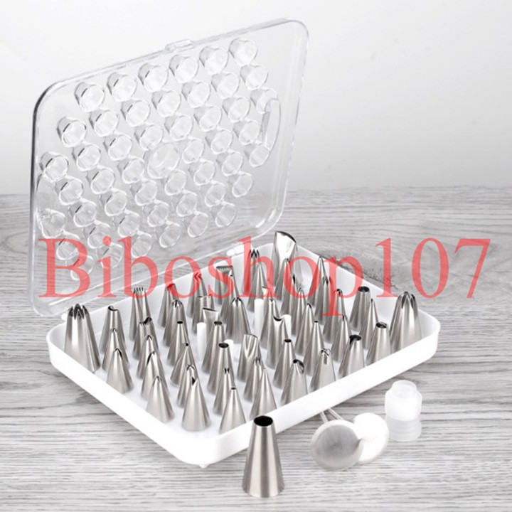 Bộ 52 đui inox kèm chốt + 2 dù bắt bông kem