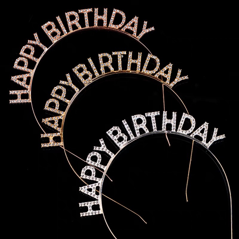 Băng Đô Vương Miện Sinh Nhật Đính Đá Thời Trang