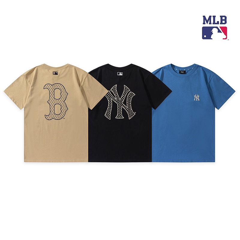 Mlb Áo Thun cotton Ngắn Tay In Họa Tiết Thời Trang Cho Nam Và Nữ