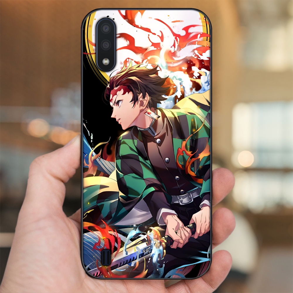 Ốp lưng Samsung A01 viền đen in hình Tanjiro Kimetsu No Yaiba