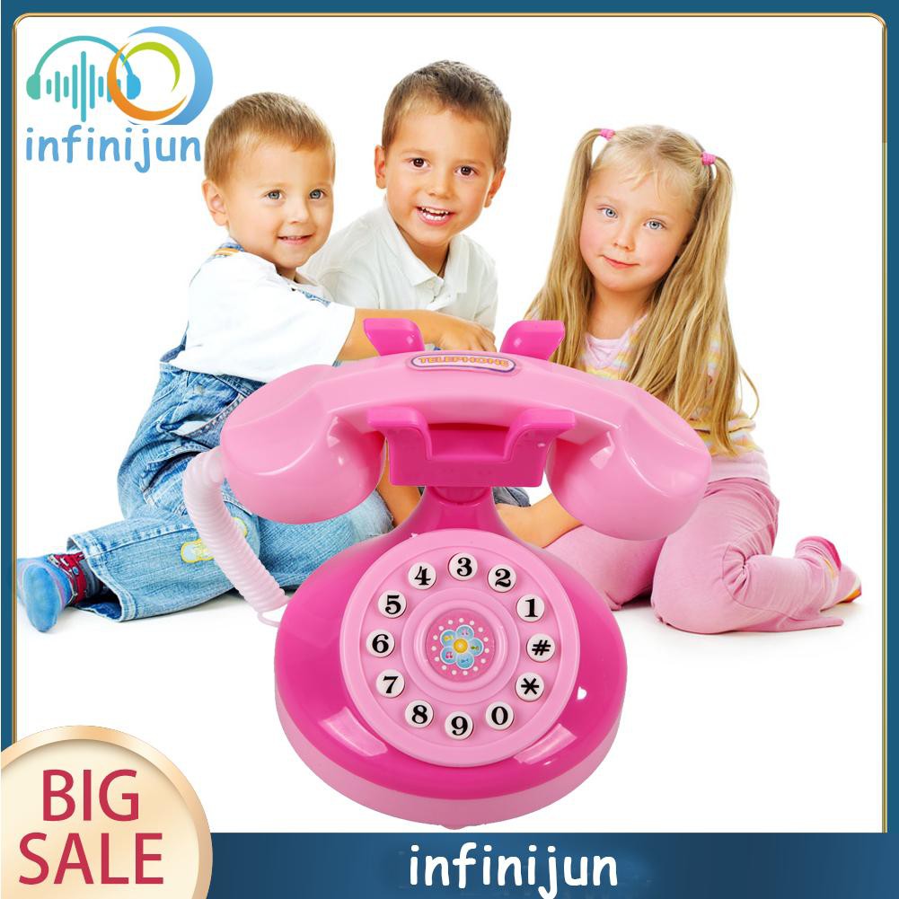 Đồ chơi điện thoại để bàn màu hồng cho bé