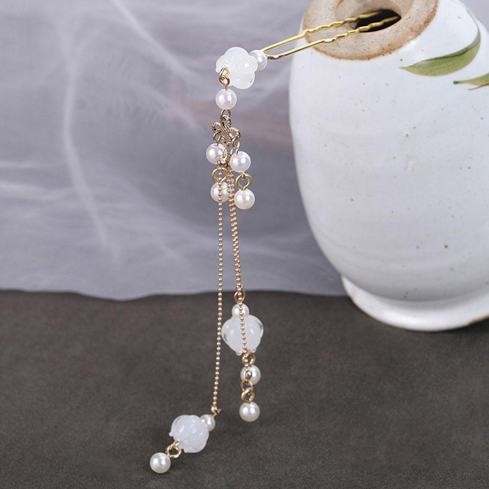 Trâm Cài Tóc Đuôi Ngựa Hình Chữ U Phối Tua Rua Phong Cách Hanfu Cổ Điển Thời Trang Cho Nữ