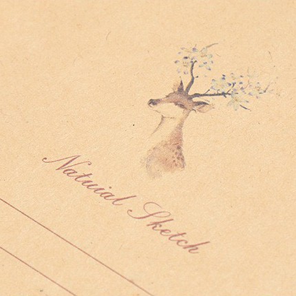 Bộ 2 giấy viết thư Kraff họa tiết Vintage kèm phong bì (PB03)