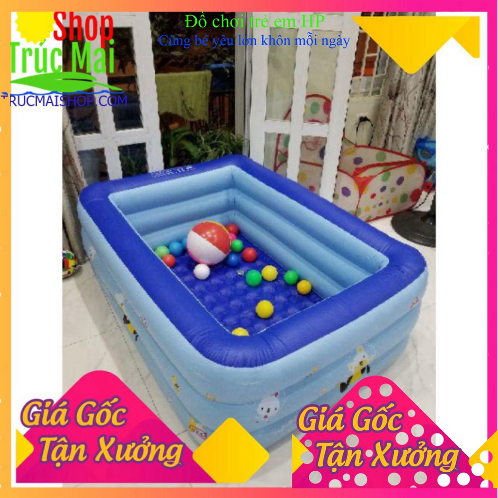 [ Loại Cao Cấp] bể bơi phao Bể Bơi Phao Cho Bé - 2+3 Tầng – 1m5 – Có Đáy Chống Trượt