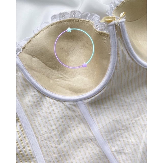 Áo corset sọc vàng trắng 2hand