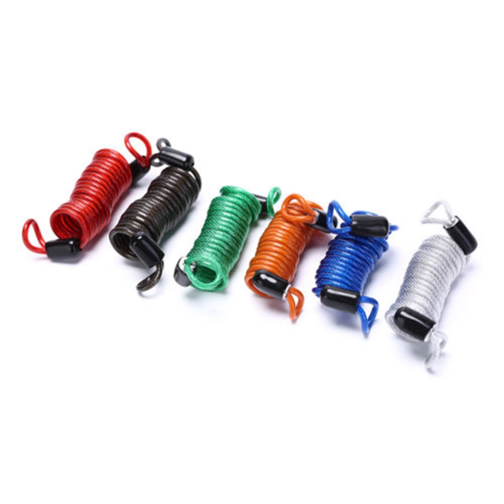 Dây cáp lò xo khóa chống trộm xe đạp / xe máy bằng PVC và hợp kim dài tối đa 1m