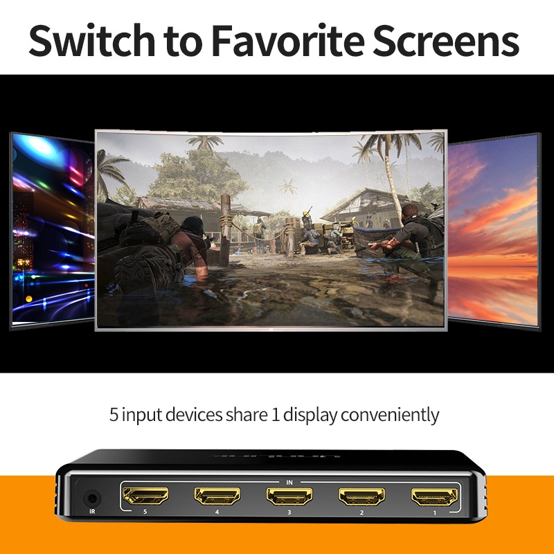 Công Tắc hdmi 2.0 3x1 5x1 4k@60hz 4:4:4 hdcp 2.2 hdr Cho tv Thông Minh led mi box3 ps3 ps4 pro