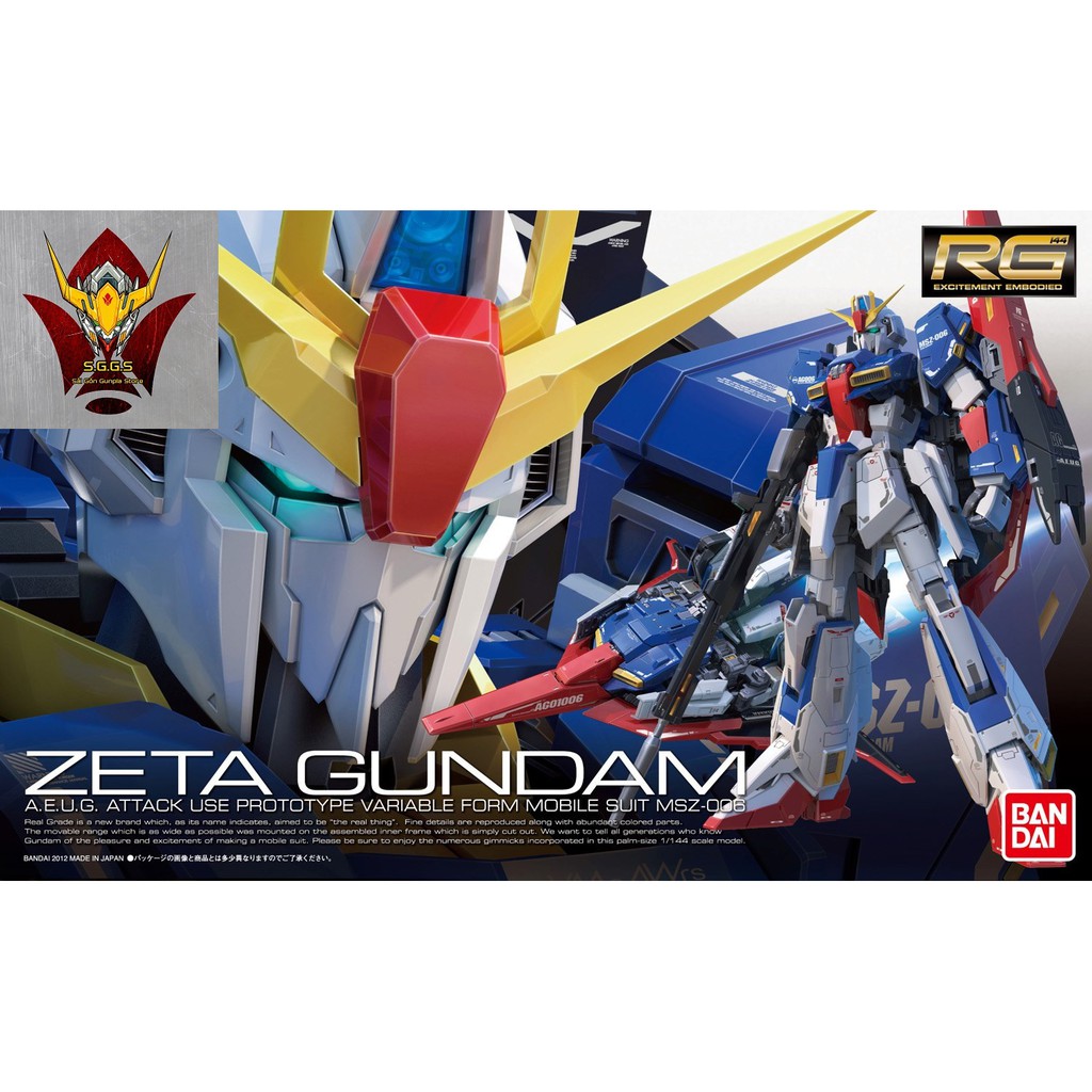 Gundam Bandai RG Zeta Mobile Suit Zeta Gundam UC Mô Hình Nhựa Đồ Chơi Lắp Ráp Anime Nhật Tỷ lệ 1/144