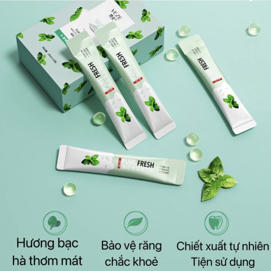 NƯỚC SÚC MIỆNG DẠNG GÓI HƯƠNG HOA QUẢ TỰ NHIÊN CHO HƠI THỞ THƠM MÁT DỄ CHỊU SamBeauty