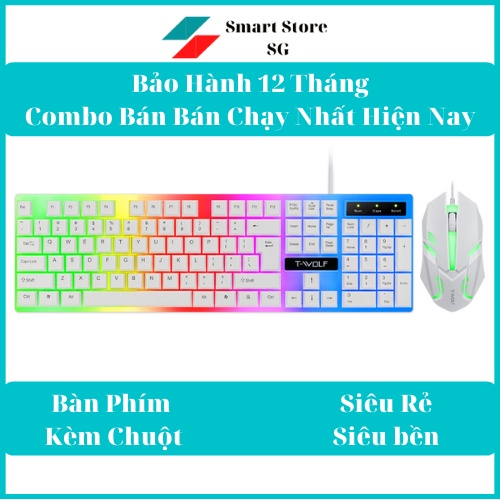 Bộ Bàn Phím Gaming có dây Kèm Chuột Máy Tính Con Báo Có LED 7 Màu Ấn Tượng, Chống Nước Chơi Game Máy Tính