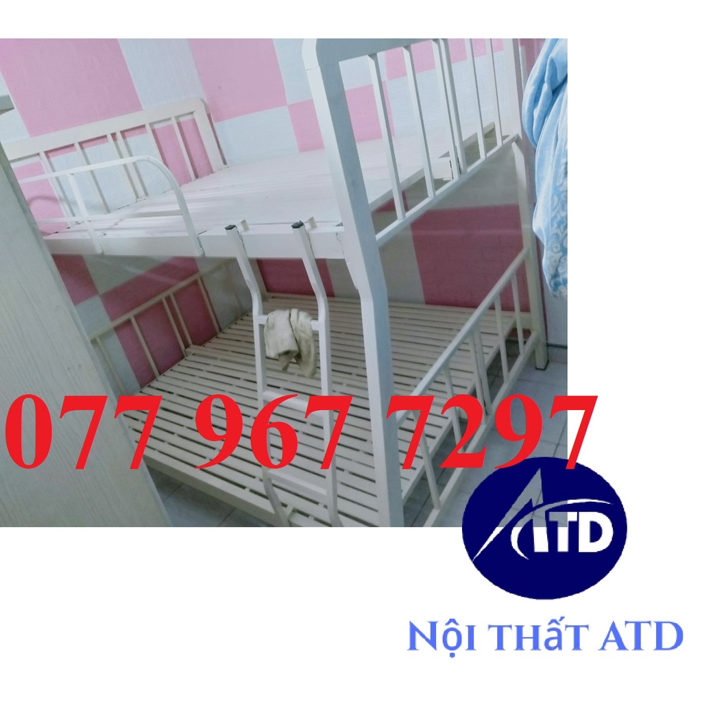 Giường tầng sắt hộp vuông cao cấp lớn lệch tầng cao cấp 48 HCM 1m/1m2 1m2/1m4 1m4/1m6 1m6/1m8