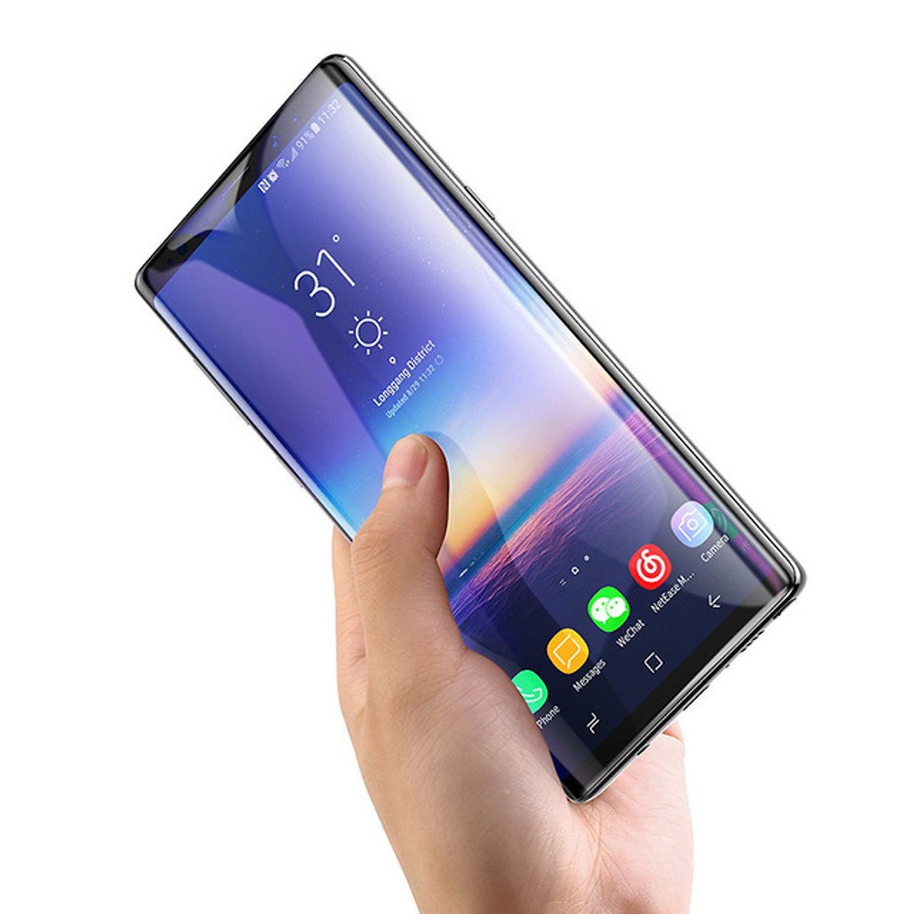 Miếng dán kính cường lực Baseus 3D Arc cho Samsung Galaxy Note 9 (Độ nét HD, Full 3D, mỏng 0.3mm, chống tia cực tím)