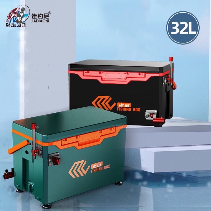 [Chính Hãng] Thùng Câu Đài Địa Hình MC Jiadiaoni 32L,  Phụ Kiện Câu Đài Cao Cấp