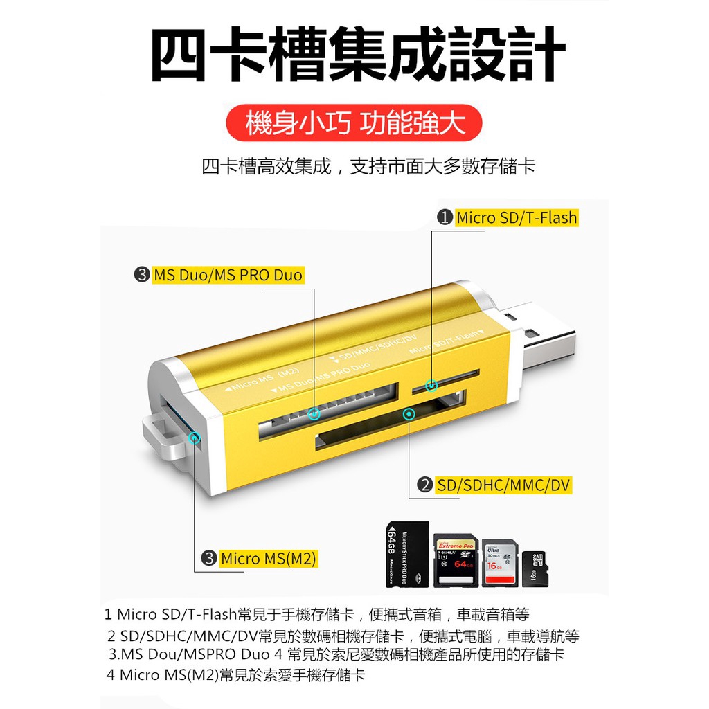 Đầu Đọc Thẻ Nhớ Sd Tf Ms M2 4 Trong 1 | BigBuy360 - bigbuy360.vn