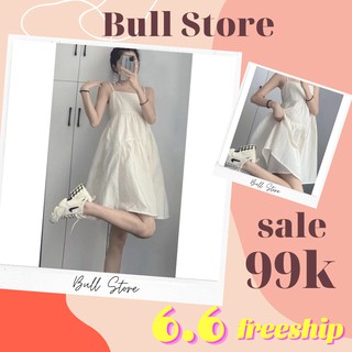 6.6 Đầm Trắng 2 Dây Đũi Nhăn Có Lót Váy Maxi Nữ Dáng Ngắn 69