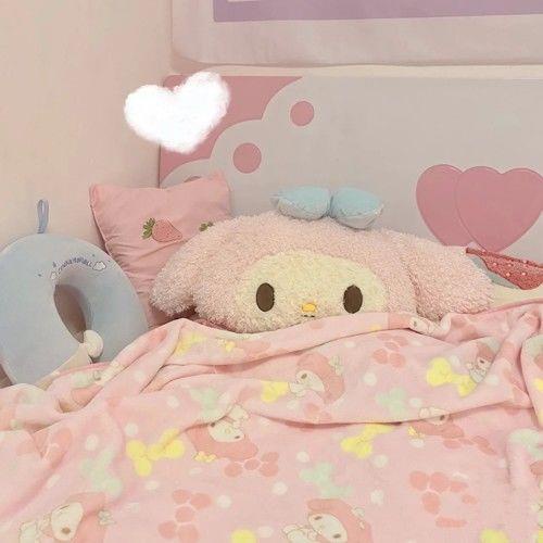 Bộ Chăn Gối Đệm Ngủ Trưa Điều Hòa Nhiệt Độ Hình Melody Màu Hồng Dễ Thương Cho Bé Gái bl