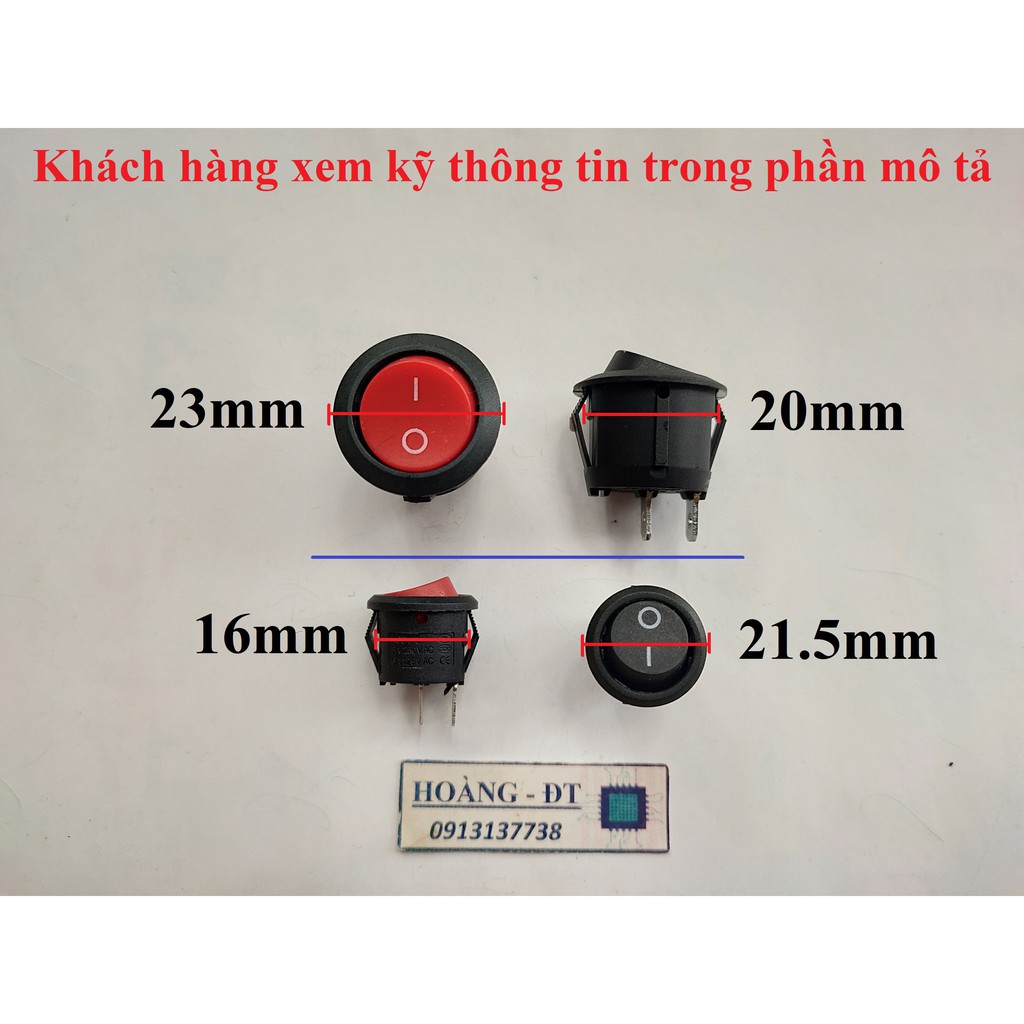 Công tắc bệp bênh tròn 2 chân 2 nấc (On / Off) chân đồng