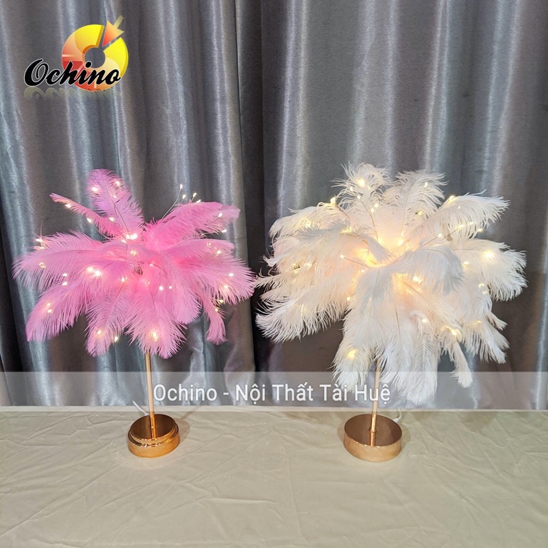 Đèn Lông Vũ, Đèn Ngủ Để Bàn Trang Trí Có điều khiển Từ Xa (Hàng Có Sẵn)
