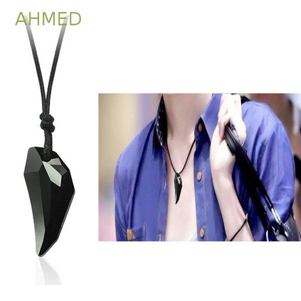 Ahmed Sapphire Đen Áo|1 Vòng cổ Mặt Răng Sói Mạ Vàng 18K Sáng Bóng Thời Trang Chất Lượng Cao Dành Cho Cặp Đôi
