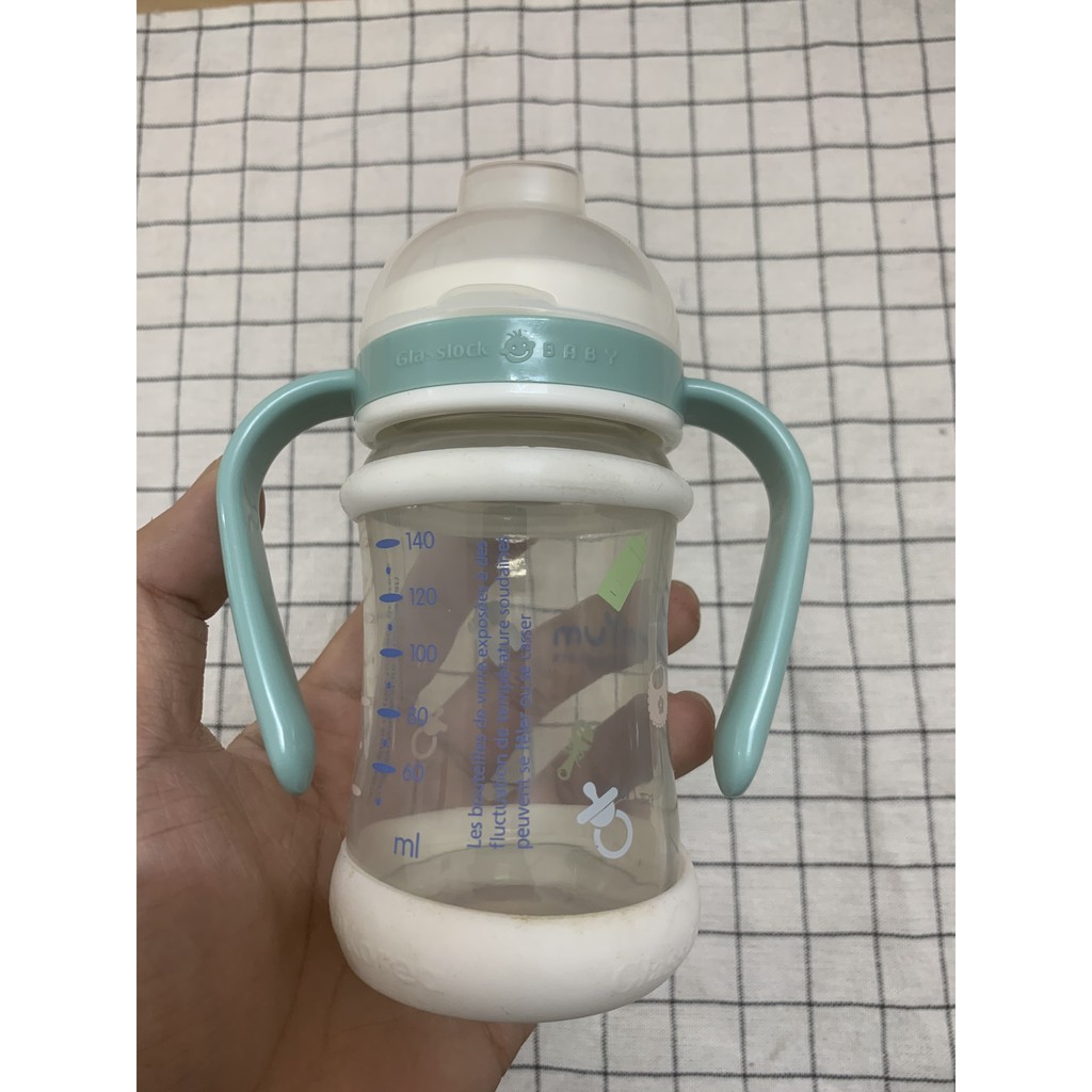 Bình sữa thủy tinh Hàn Quốc Yum Yum Glasslock có tay cầm dung tích 150ml IG791