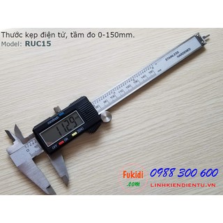 Thước kẹp điện tử RUC15, chất liệu nhựa và thép không rỉ, tầm đo 0-150mm