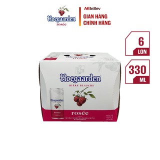 Bia Hoegaarden rosée hương vị trái cây lốc 6 lon (330ml/lon)