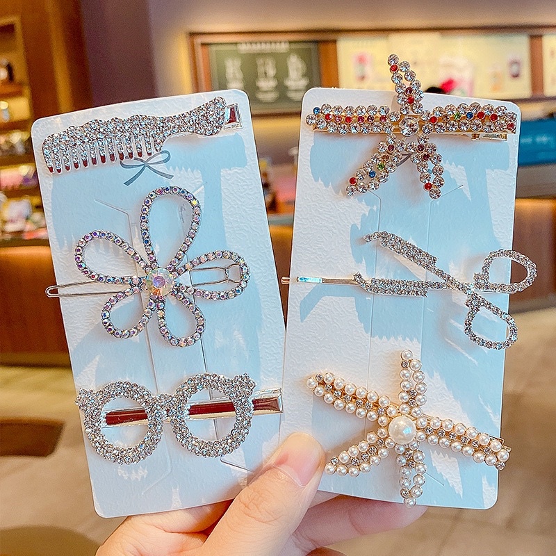 Kẹp tóc đính đá nhiều kiểu, cài tóc nữ tính Hàn Quốc