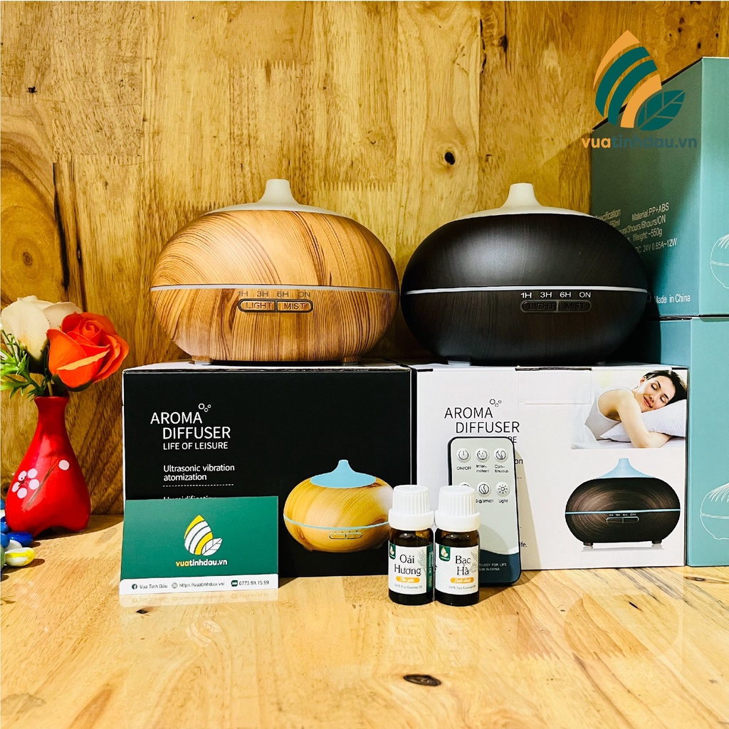 Máy khuếch tán tinh dầu thơm phòng Aroma Diffuser 550ml [NHIỀU MẪU] máy tinh dầu xông phòng khuếch tán bay cao thơm lâu