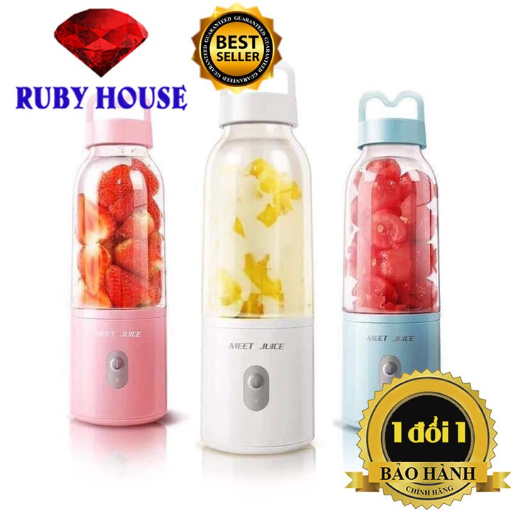 [BH 1 ĐỔI 1]Máy xay sinh tố cầm tay Meet Juice CHÍNH HÃNG ,  Xay cực nhanh 9s, động cơ khỏe, hàng cao câp-Ruby House