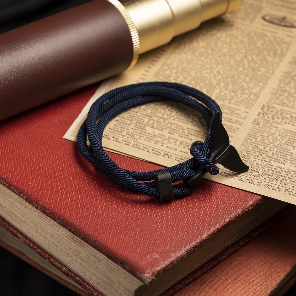 Vòng Tay Nam Cá Voi Unisex Dành Cho Nam Nữ Thời Trang Merin Accessories Màu Vàng Bạc Chất Liệu Không Gỉ