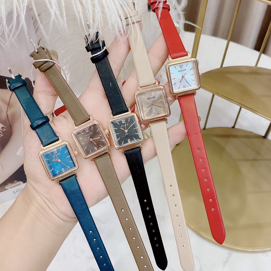 Đồng Hồ Đeo Tay Nữ Bolun, Đồng Hồ Nữ Thời Trang Dây Da Mặt Tròn Mặt Vuông Nhiều Màu Sắc | BigBuy360 - bigbuy360.vn