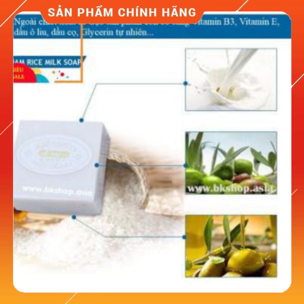 Xà Phòng Cám Gạo ⚜️FREESHIP⚜️ Xà Phòng Trắng Da Thái Lan Jam Rice Milk Soap