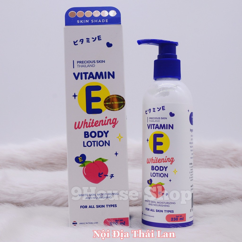 01 Chai Dưỡng thể PRECIOUS SKIN Vitamin E Whitening Body Lotion 230ml