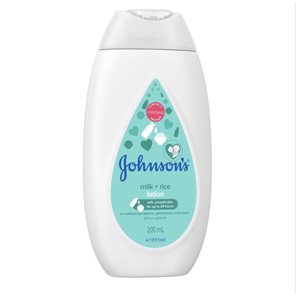 Sữa dưỡng thể chiết xuất sữa và gạo Johnson's Baby Milk And Rice Baby Lotion 200ml