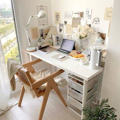 Bàn phòng ngủ cô gái phòng trong gió bàn đơn giản ký túc xá cho thuê IKEA với cùng một đoạn trắng máy tính gia đì