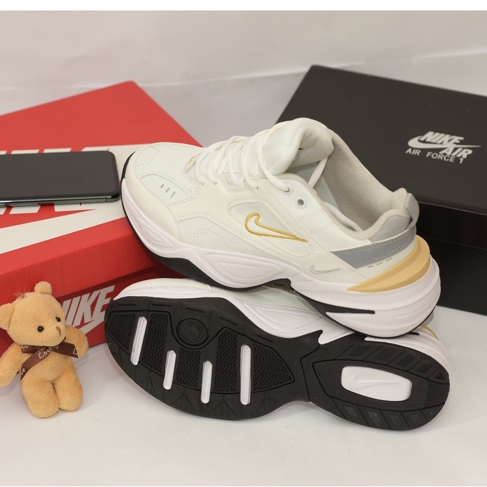 Giày Sneaker Nam Nữ M2k Tekno Full Trắng Vàng