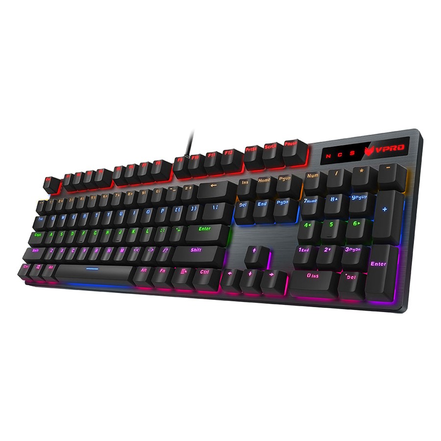 Bàn Phím Cơ Có Dây Rapoo V500PRO RGB Mechanical Fullsize - Hàng Chính Hãng - Bảo hành 12 tháng