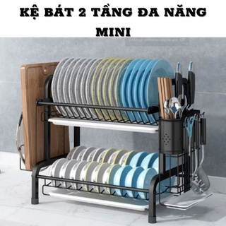Kệ Để Chén Đĩa Thông Minh 2 Tầng và 3 tâng Trên Bồn Rửa Bát  Sơn Đen Tĩnh Điện Cao Cấp Chống Han Gỉ