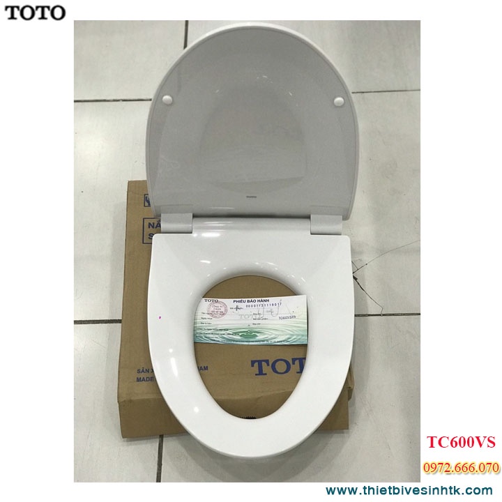 Nắp Bồn Cầu TOTO TC600VS Siêu Mỏng, Nắp Đóng Êm, Màu Trắng