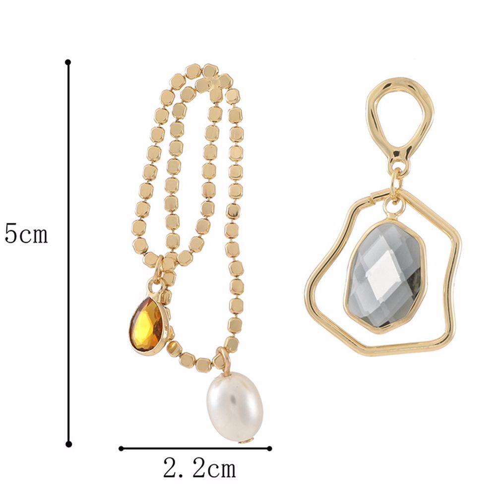 JARRED Bông Tai Hợp Kim Dáng Dài Kiểu Hình Học Đơn Giản Phong Cách Hàn Quốc