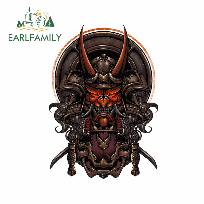 Đề Can Dán Trang Trí Xe Hơi Chống Trầy 13Cmx9.5Cm Hình Quái Vật samurai red