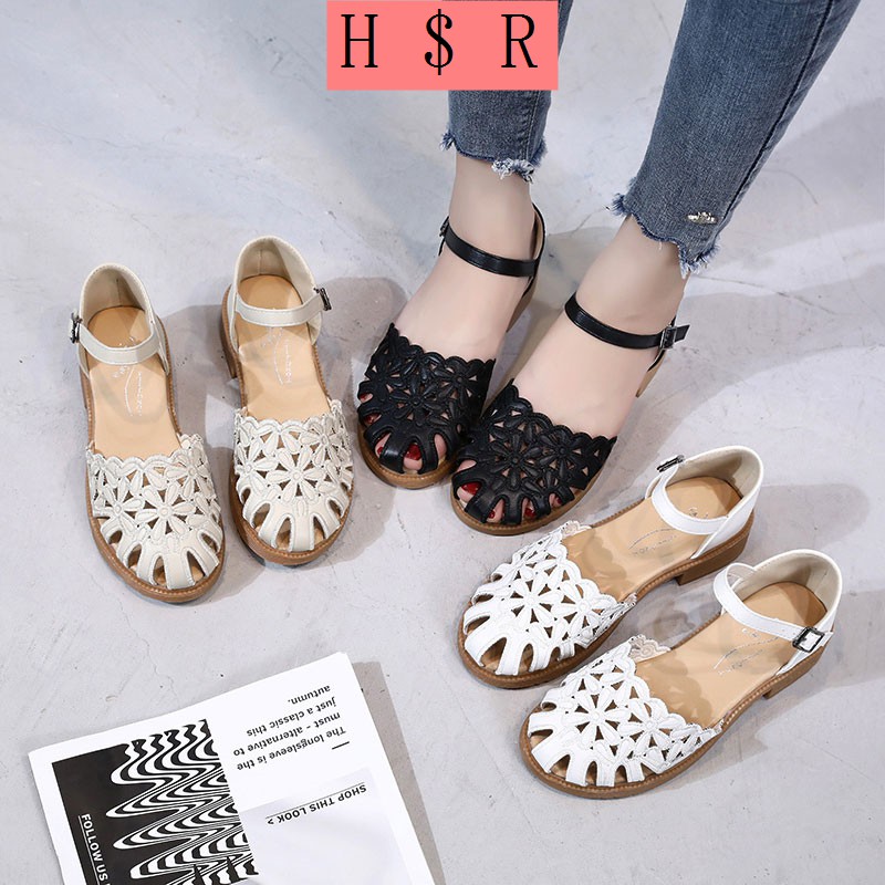 Xăng đan bít mũi đế dày thời trang hè 2021 cho nữ