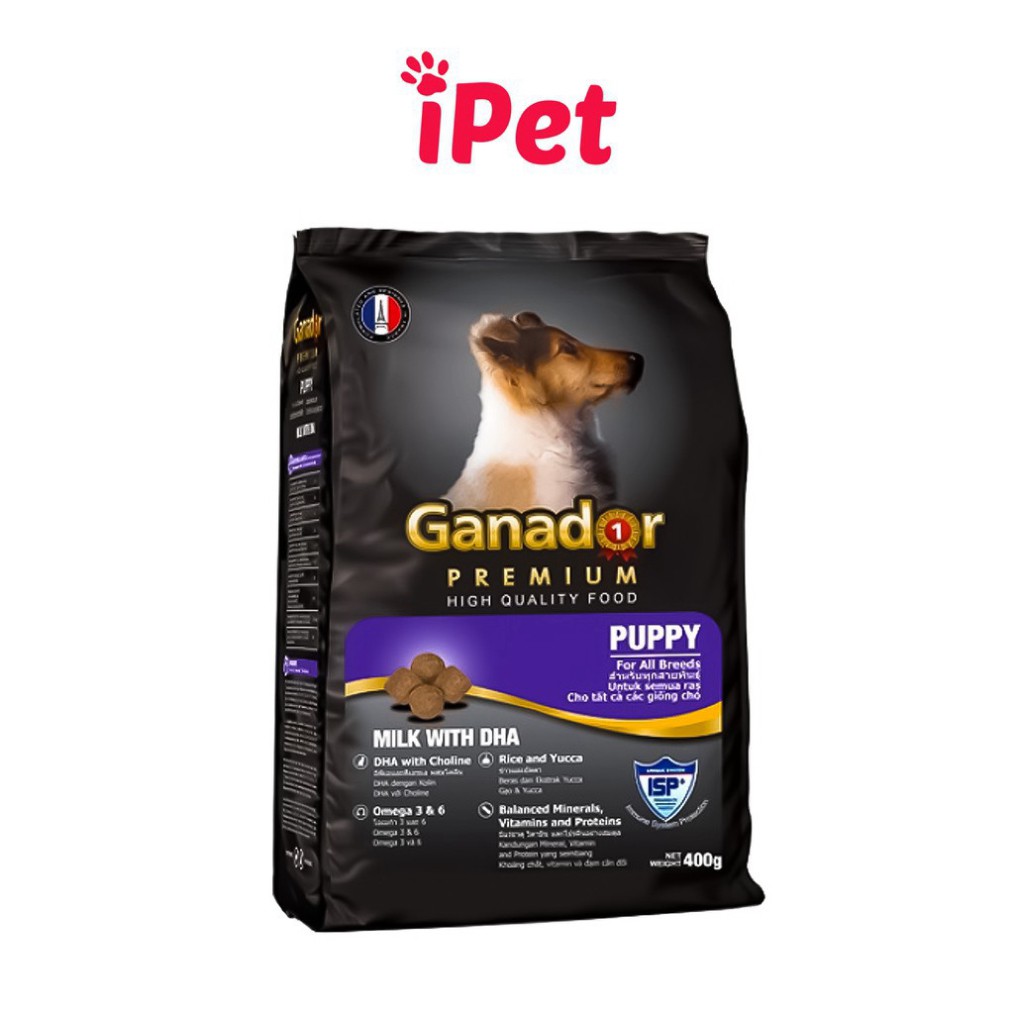 MT FKC Thức Ăn Cho Chó Con Ganador Puppy 400g Hạt Khô Vị Sữa Và DHA - iPet Shop 52 MT