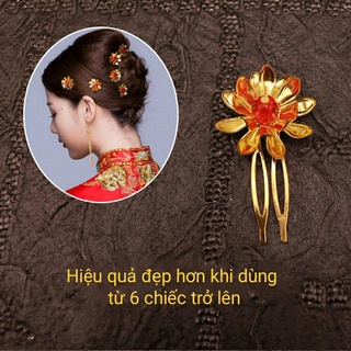 Bô kim cài tóc cô dâu phong cách cổ phong tân nương 6 chiếc